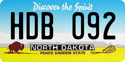 ND license plate HDB092