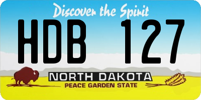 ND license plate HDB127