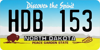 ND license plate HDB153