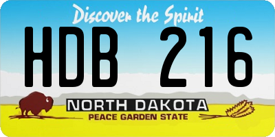 ND license plate HDB216