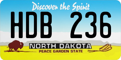 ND license plate HDB236