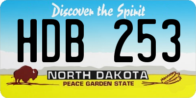 ND license plate HDB253