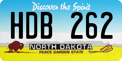 ND license plate HDB262