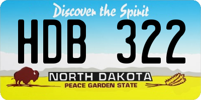 ND license plate HDB322