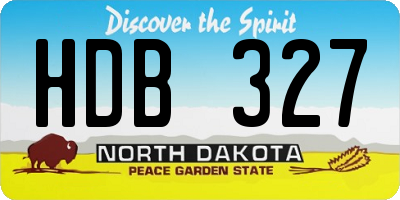 ND license plate HDB327