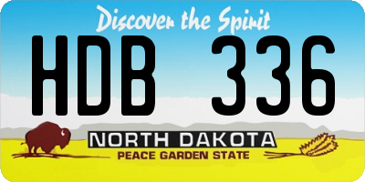 ND license plate HDB336
