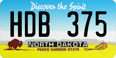 ND license plate HDB375