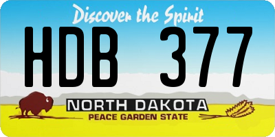 ND license plate HDB377
