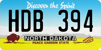 ND license plate HDB394