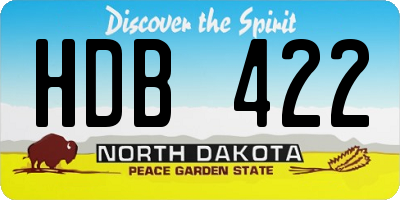ND license plate HDB422
