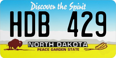 ND license plate HDB429