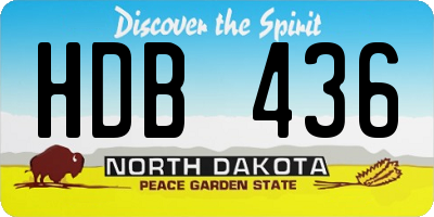 ND license plate HDB436