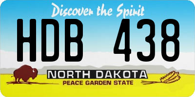 ND license plate HDB438
