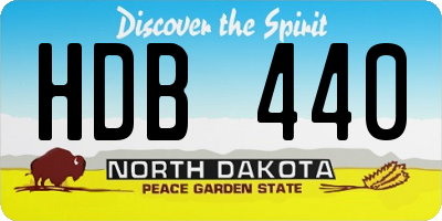 ND license plate HDB440