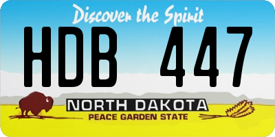 ND license plate HDB447