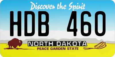 ND license plate HDB460