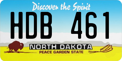 ND license plate HDB461