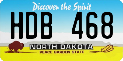 ND license plate HDB468