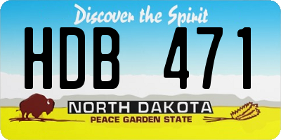 ND license plate HDB471