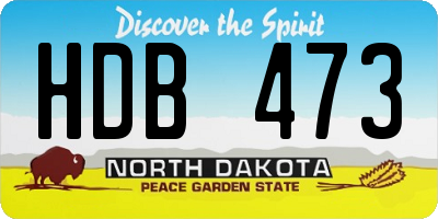 ND license plate HDB473