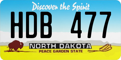 ND license plate HDB477