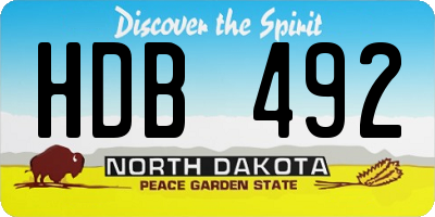 ND license plate HDB492