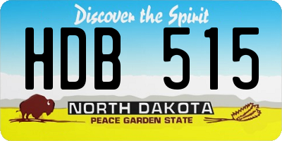 ND license plate HDB515