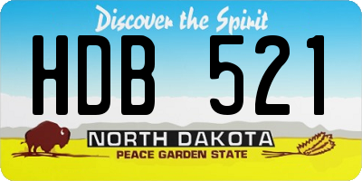 ND license plate HDB521