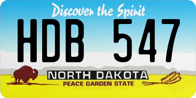ND license plate HDB547