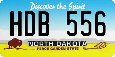 ND license plate HDB556