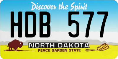 ND license plate HDB577