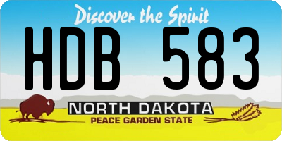 ND license plate HDB583