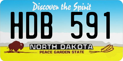ND license plate HDB591