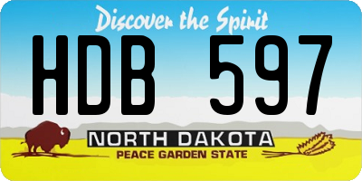 ND license plate HDB597