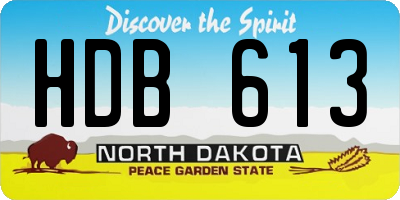 ND license plate HDB613