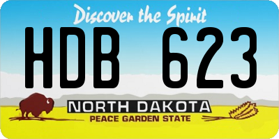 ND license plate HDB623