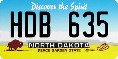 ND license plate HDB635