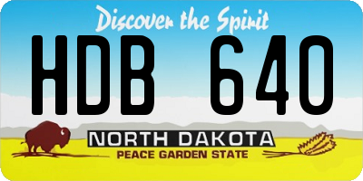 ND license plate HDB640