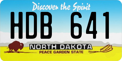 ND license plate HDB641