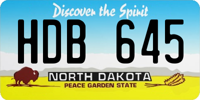 ND license plate HDB645