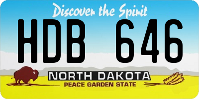 ND license plate HDB646