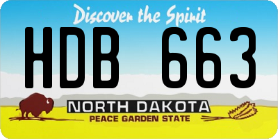 ND license plate HDB663