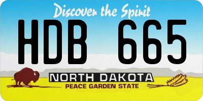 ND license plate HDB665