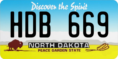 ND license plate HDB669