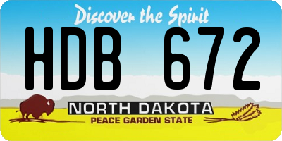 ND license plate HDB672