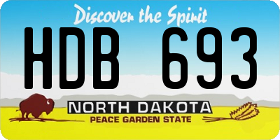 ND license plate HDB693