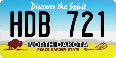 ND license plate HDB721