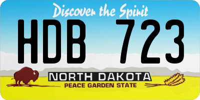 ND license plate HDB723