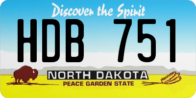 ND license plate HDB751