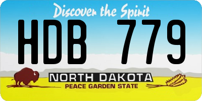ND license plate HDB779